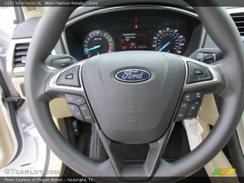 White Platinum Metallic / Dune 2015 Ford Fusion SE