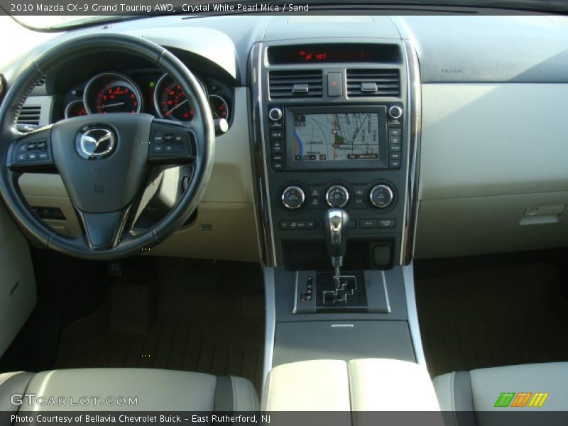 Crystal White Pearl Mica / Sand 2010 Mazda CX-9 Grand Touring AWD