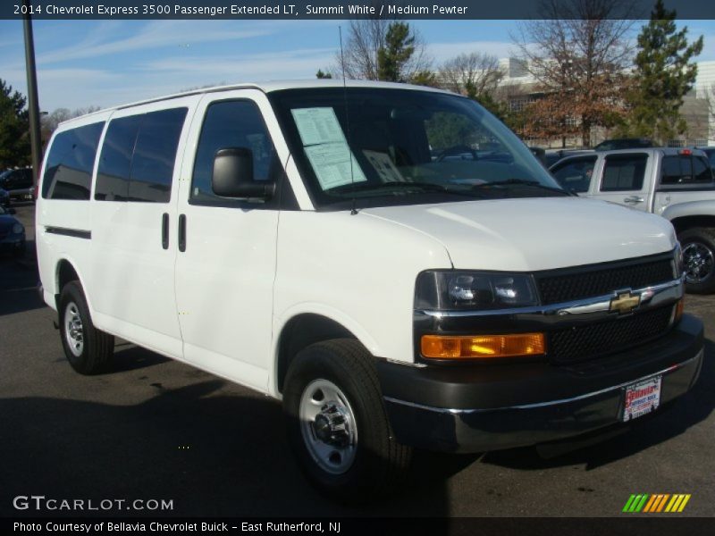 Summit White / Medium Pewter 2014 Chevrolet Express 3500 Passenger Extended LT