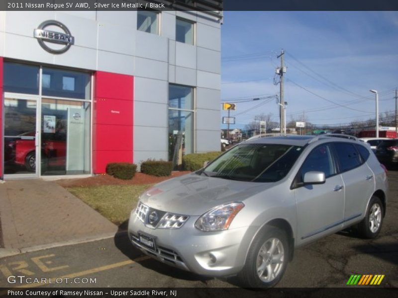 Silver Ice Metallic / Black 2011 Nissan Rogue SV AWD