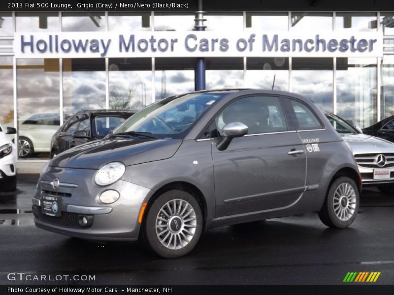 Grigio (Gray) / Nero/Nero (Black/Black) 2013 Fiat 500 Lounge