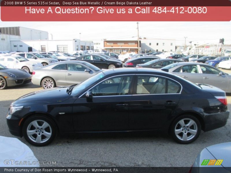 Deep Sea Blue Metallic / Cream Beige Dakota Leather 2008 BMW 5 Series 535xi Sedan