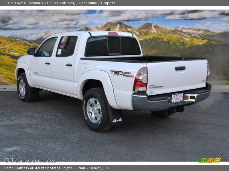 Super White / Graphite 2015 Toyota Tacoma V6 Double Cab 4x4
