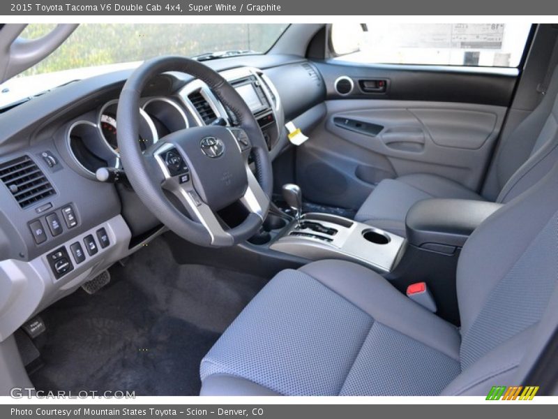 Super White / Graphite 2015 Toyota Tacoma V6 Double Cab 4x4