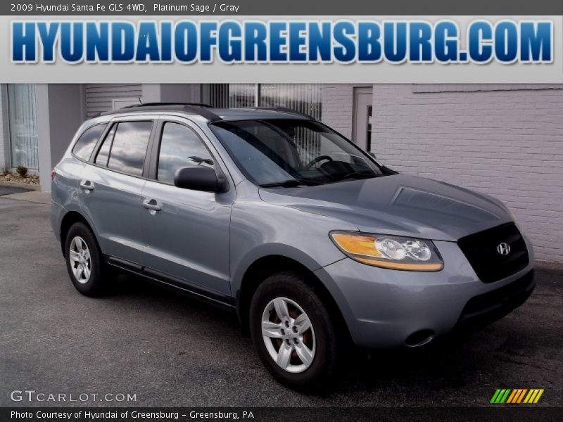 Platinum Sage / Gray 2009 Hyundai Santa Fe GLS 4WD
