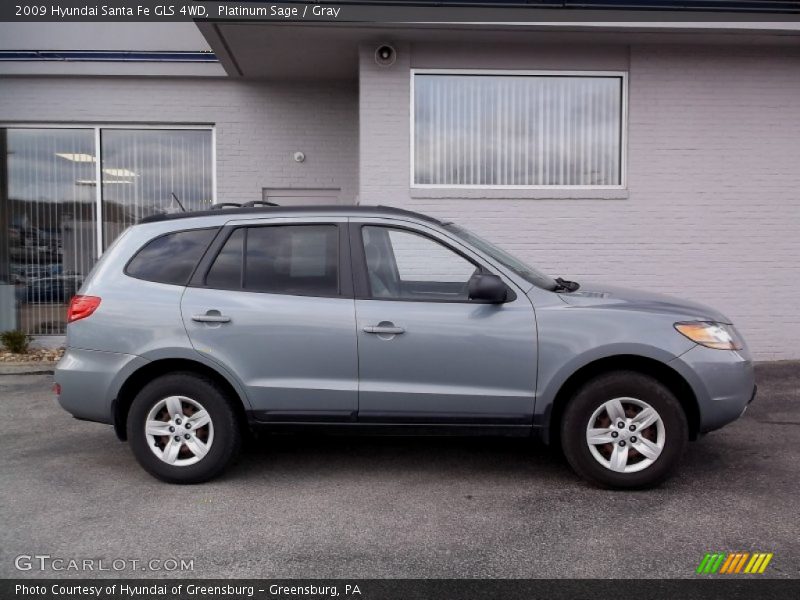 Platinum Sage / Gray 2009 Hyundai Santa Fe GLS 4WD