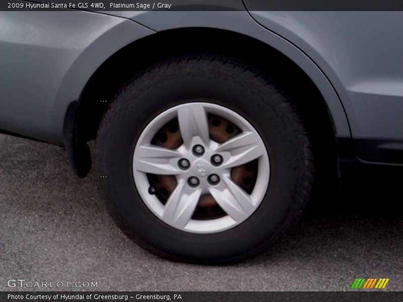 Platinum Sage / Gray 2009 Hyundai Santa Fe GLS 4WD