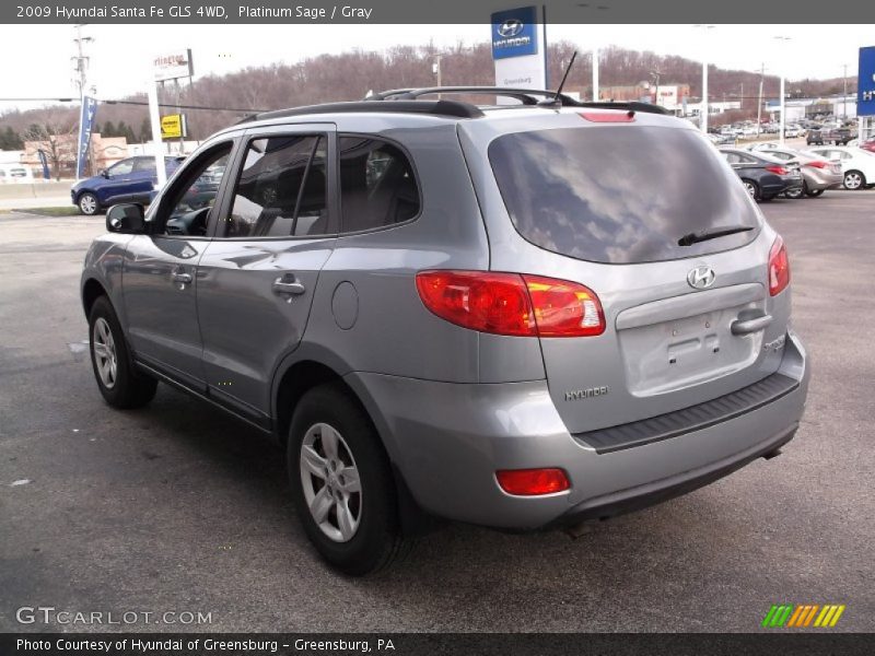 Platinum Sage / Gray 2009 Hyundai Santa Fe GLS 4WD