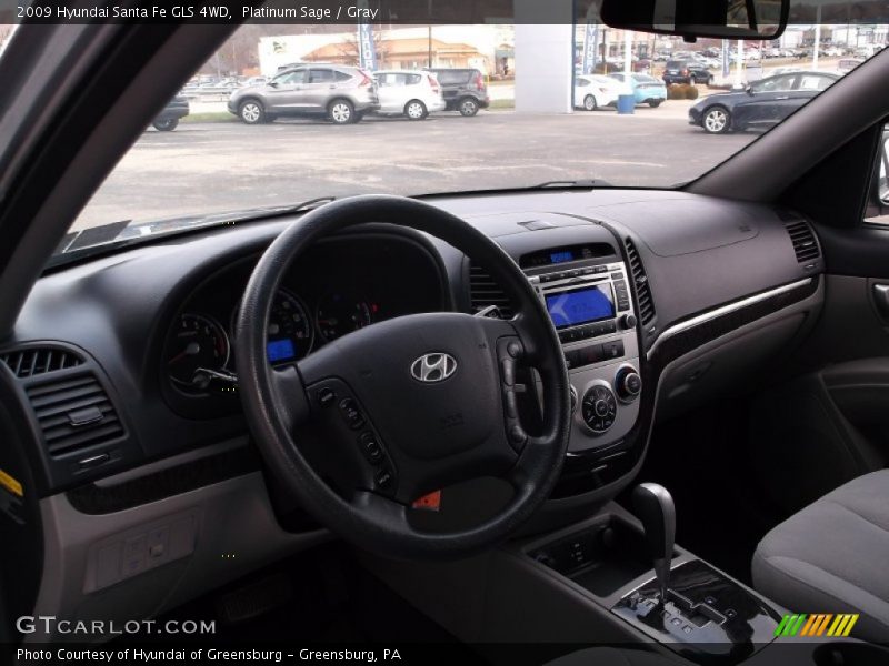 Platinum Sage / Gray 2009 Hyundai Santa Fe GLS 4WD