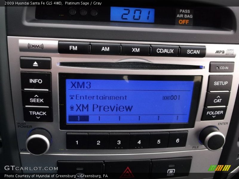 Platinum Sage / Gray 2009 Hyundai Santa Fe GLS 4WD