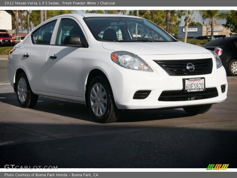 Fresh Powder White / Charcoal 2012 Nissan Versa 1.6 S Sedan