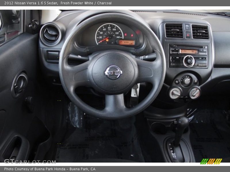 Fresh Powder White / Charcoal 2012 Nissan Versa 1.6 S Sedan