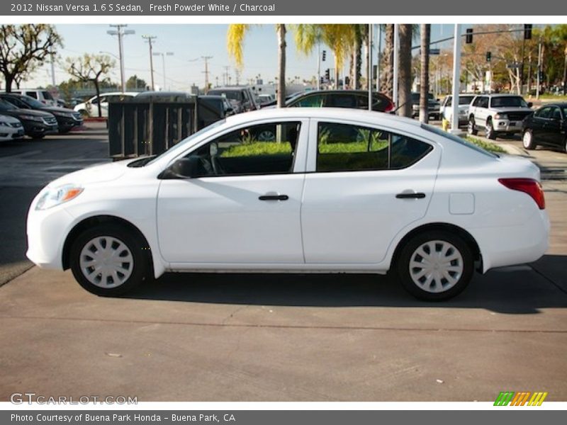 Fresh Powder White / Charcoal 2012 Nissan Versa 1.6 S Sedan