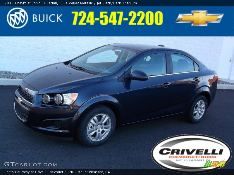 Blue Velvet Metallic / Jet Black/Dark Titanium 2015 Chevrolet Sonic LT Sedan