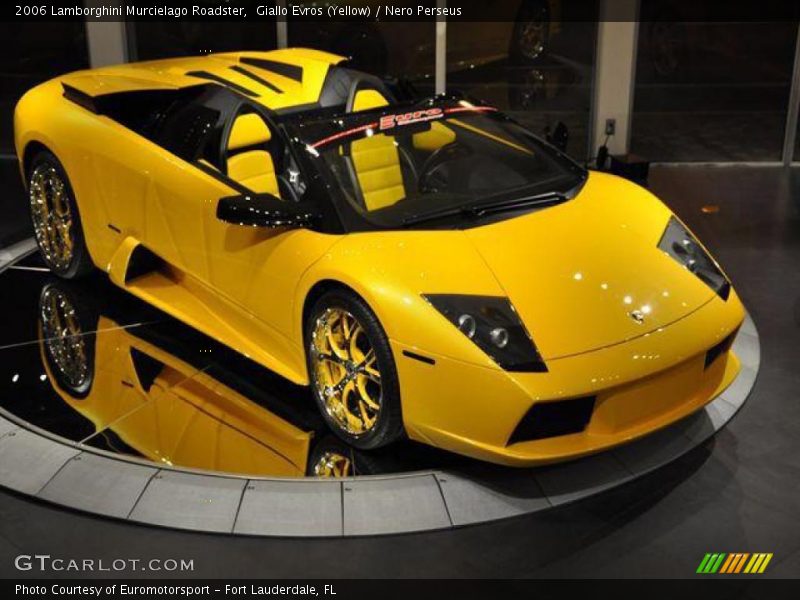 Giallo Evros (Yellow) / Nero Perseus 2006 Lamborghini Murcielago Roadster