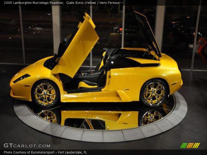 Giallo Evros (Yellow) / Nero Perseus 2006 Lamborghini Murcielago Roadster