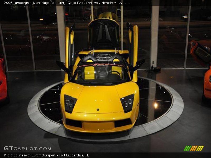 Giallo Evros (Yellow) / Nero Perseus 2006 Lamborghini Murcielago Roadster