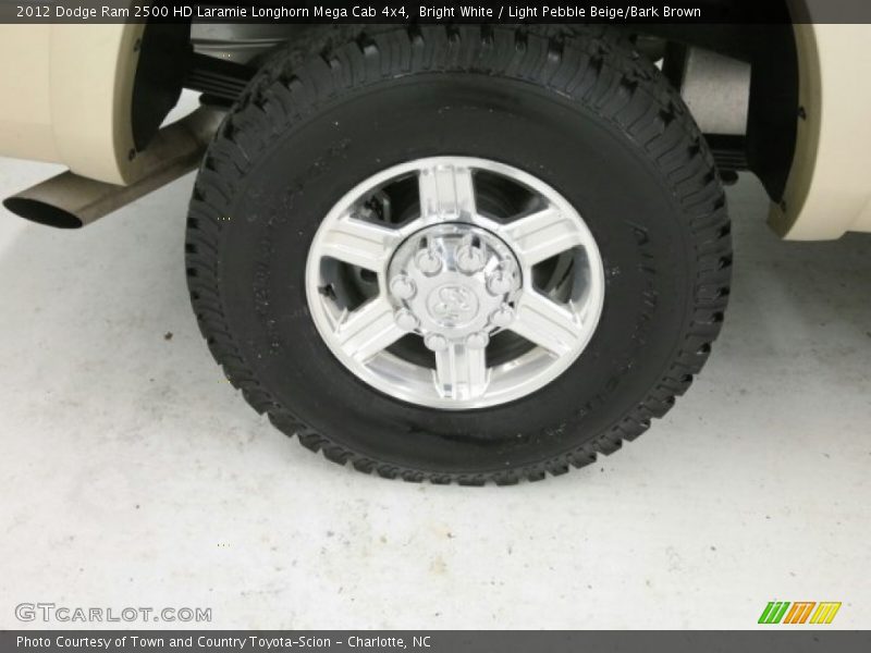 Bright White / Light Pebble Beige/Bark Brown 2012 Dodge Ram 2500 HD Laramie Longhorn Mega Cab 4x4
