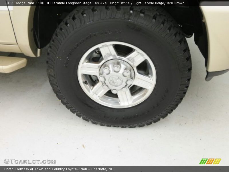 Bright White / Light Pebble Beige/Bark Brown 2012 Dodge Ram 2500 HD Laramie Longhorn Mega Cab 4x4