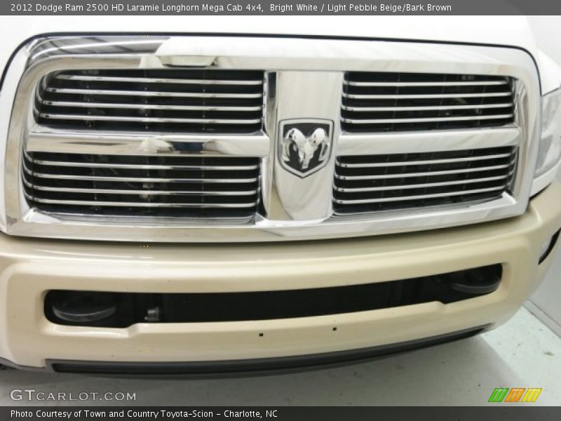 Bright White / Light Pebble Beige/Bark Brown 2012 Dodge Ram 2500 HD Laramie Longhorn Mega Cab 4x4