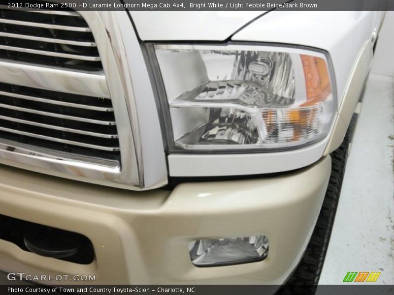 Bright White / Light Pebble Beige/Bark Brown 2012 Dodge Ram 2500 HD Laramie Longhorn Mega Cab 4x4
