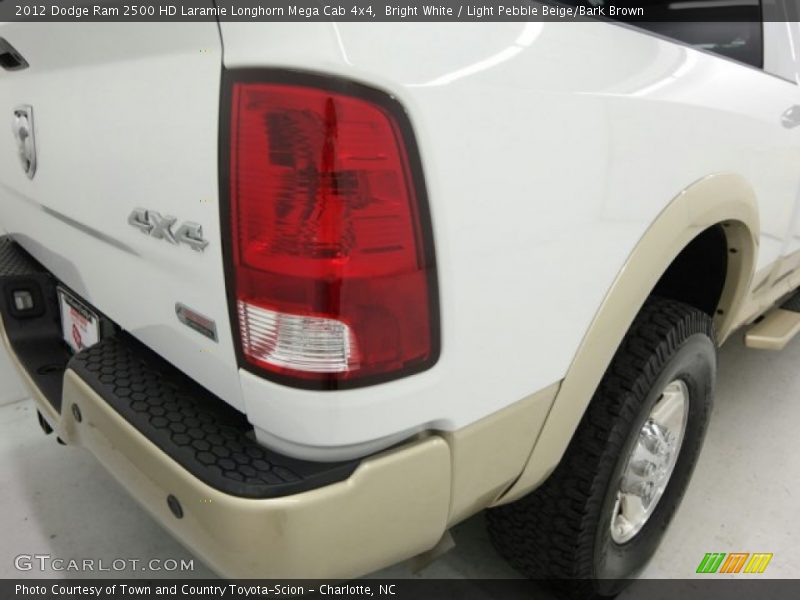 Bright White / Light Pebble Beige/Bark Brown 2012 Dodge Ram 2500 HD Laramie Longhorn Mega Cab 4x4