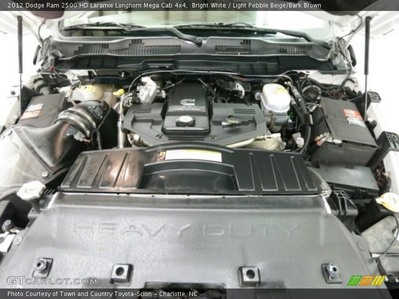 Bright White / Light Pebble Beige/Bark Brown 2012 Dodge Ram 2500 HD Laramie Longhorn Mega Cab 4x4