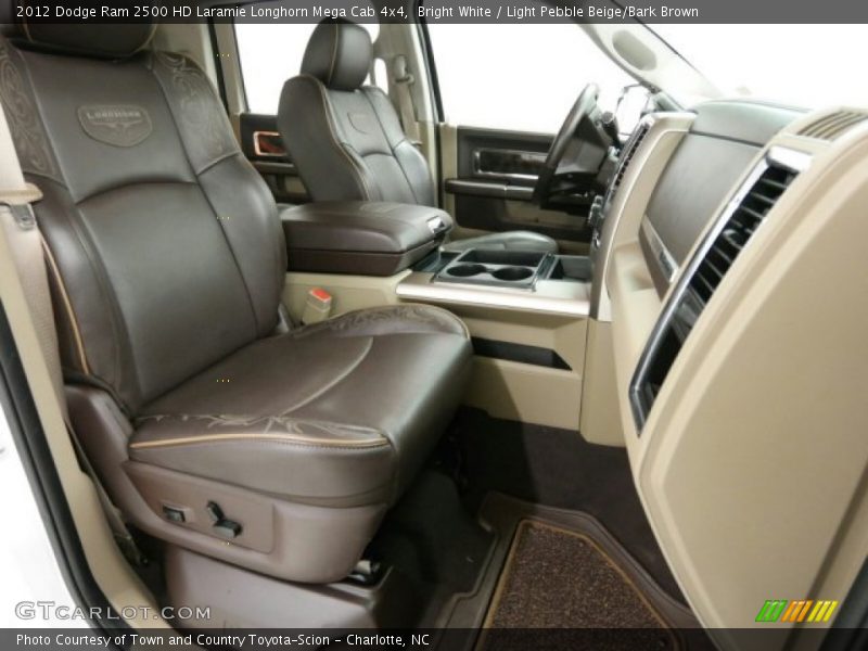 Bright White / Light Pebble Beige/Bark Brown 2012 Dodge Ram 2500 HD Laramie Longhorn Mega Cab 4x4