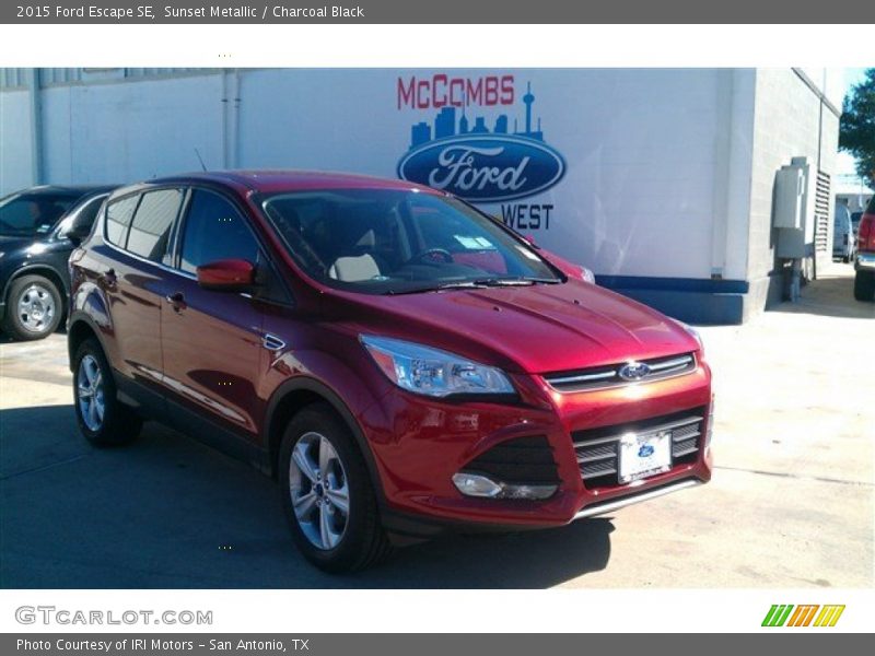 Sunset Metallic / Charcoal Black 2015 Ford Escape SE