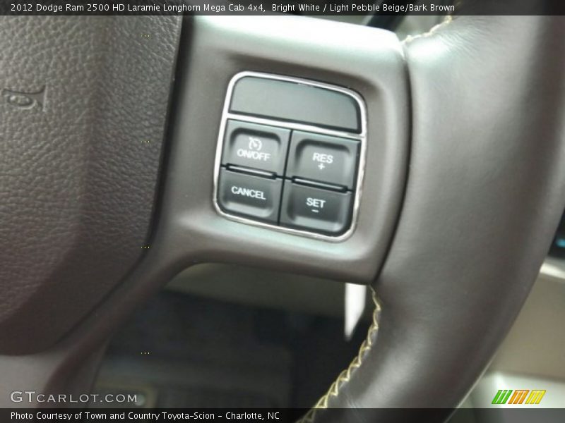 Bright White / Light Pebble Beige/Bark Brown 2012 Dodge Ram 2500 HD Laramie Longhorn Mega Cab 4x4
