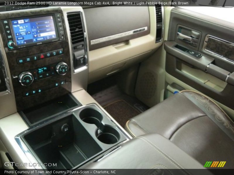 Bright White / Light Pebble Beige/Bark Brown 2012 Dodge Ram 2500 HD Laramie Longhorn Mega Cab 4x4