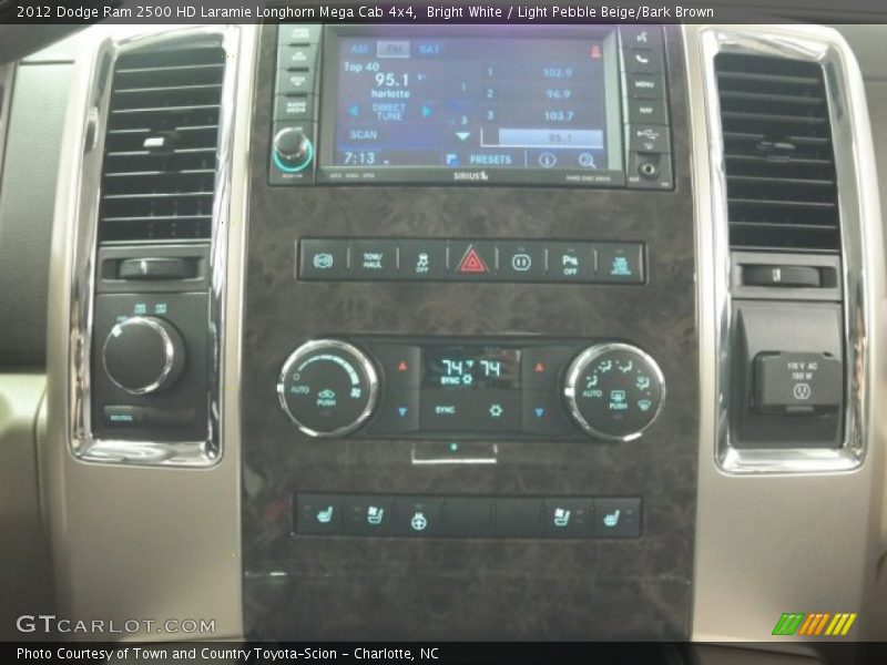 Bright White / Light Pebble Beige/Bark Brown 2012 Dodge Ram 2500 HD Laramie Longhorn Mega Cab 4x4