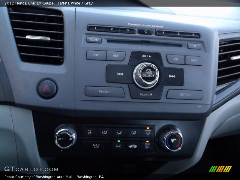 Taffeta White / Gray 2012 Honda Civic EX Coupe