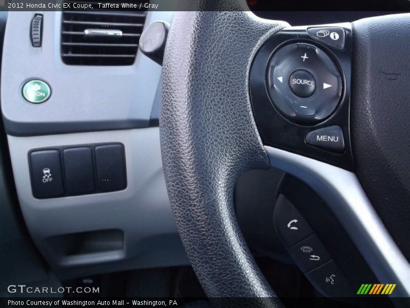 Taffeta White / Gray 2012 Honda Civic EX Coupe
