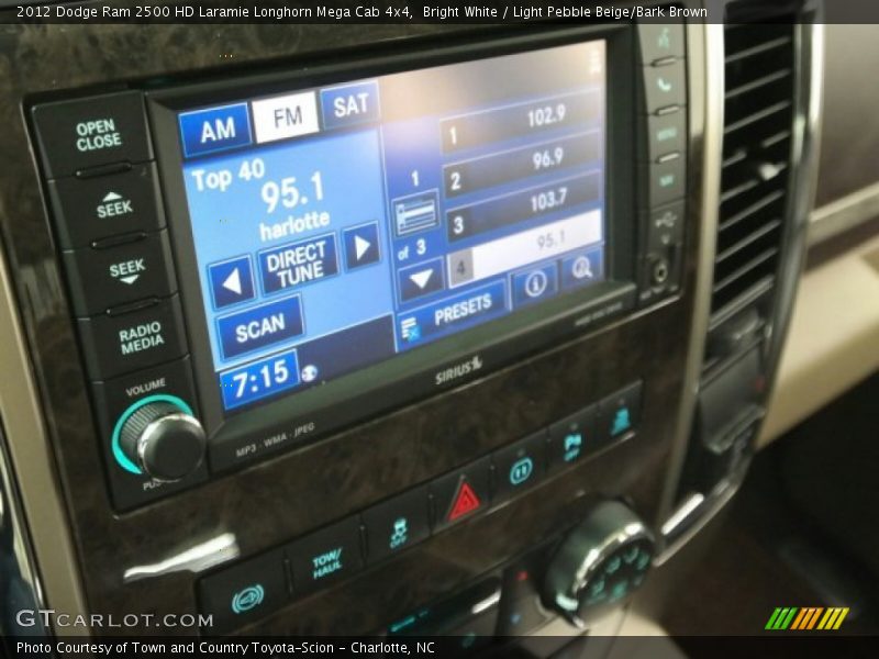 Bright White / Light Pebble Beige/Bark Brown 2012 Dodge Ram 2500 HD Laramie Longhorn Mega Cab 4x4