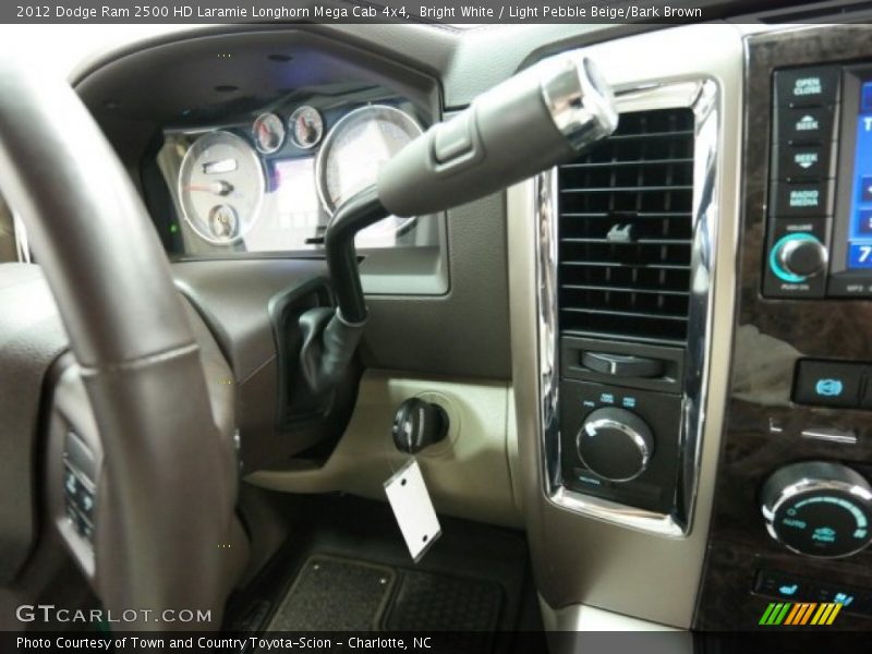 Bright White / Light Pebble Beige/Bark Brown 2012 Dodge Ram 2500 HD Laramie Longhorn Mega Cab 4x4