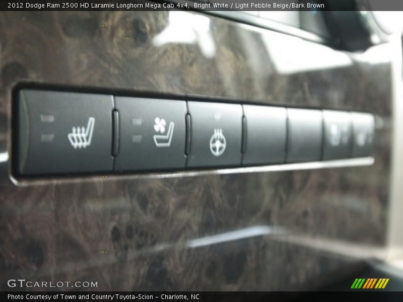 Bright White / Light Pebble Beige/Bark Brown 2012 Dodge Ram 2500 HD Laramie Longhorn Mega Cab 4x4