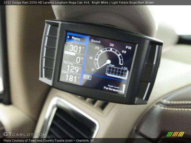 Bright White / Light Pebble Beige/Bark Brown 2012 Dodge Ram 2500 HD Laramie Longhorn Mega Cab 4x4