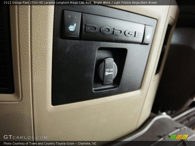 Bright White / Light Pebble Beige/Bark Brown 2012 Dodge Ram 2500 HD Laramie Longhorn Mega Cab 4x4