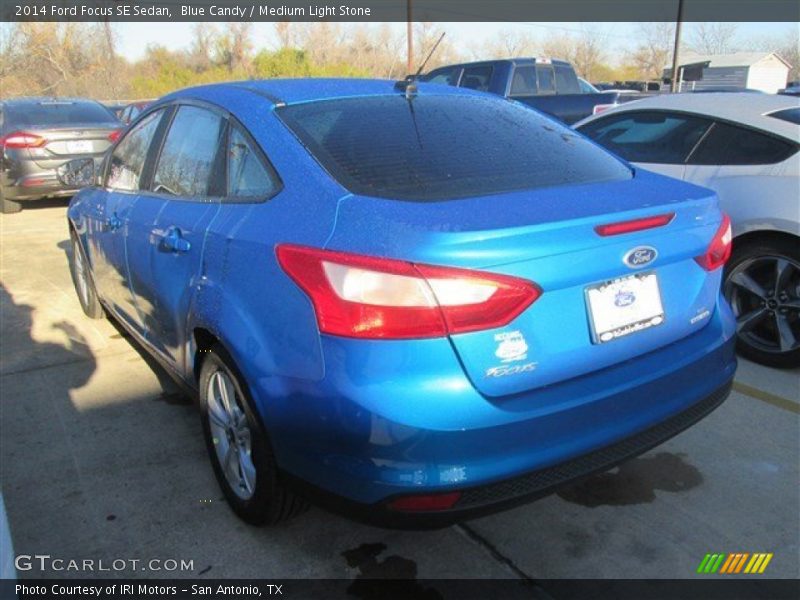Blue Candy / Medium Light Stone 2014 Ford Focus SE Sedan