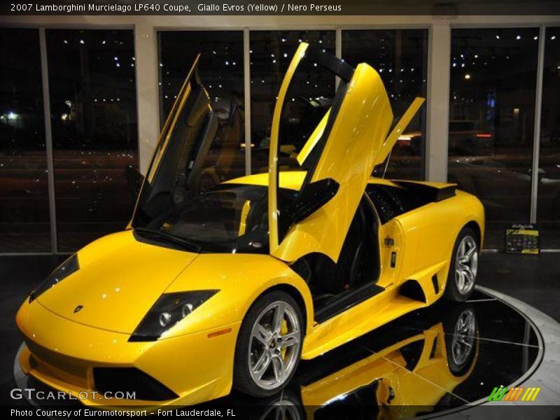 Giallo Evros (Yellow) / Nero Perseus 2007 Lamborghini Murcielago LP640 Coupe