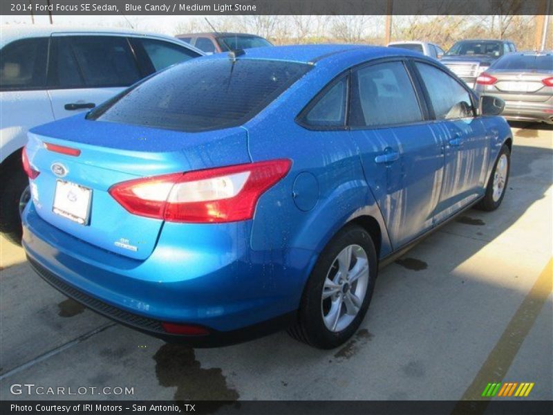 Blue Candy / Medium Light Stone 2014 Ford Focus SE Sedan