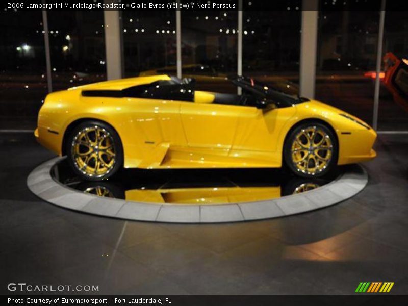Giallo Evros (Yellow) / Nero Perseus 2006 Lamborghini Murcielago Roadster