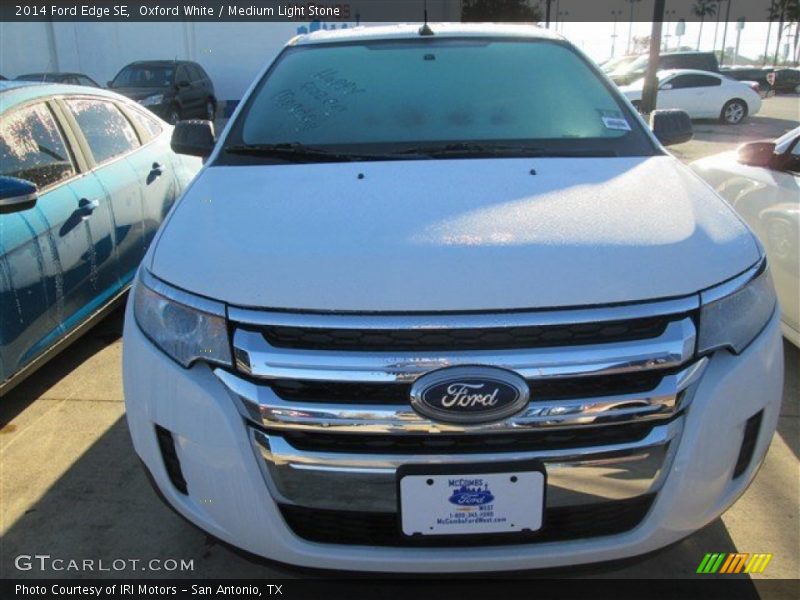 Oxford White / Medium Light Stone 2014 Ford Edge SE