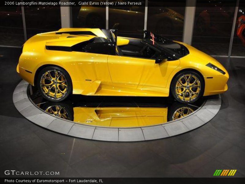 Giallo Evros (Yellow) / Nero Perseus 2006 Lamborghini Murcielago Roadster