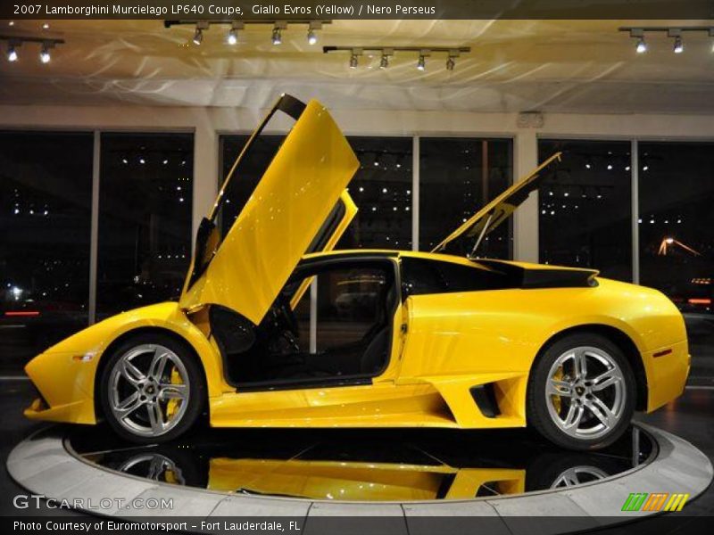 Giallo Evros (Yellow) / Nero Perseus 2007 Lamborghini Murcielago LP640 Coupe