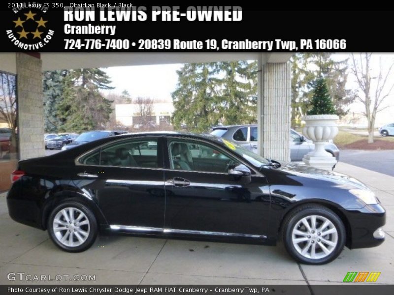 Obsidian Black / Black 2011 Lexus ES 350