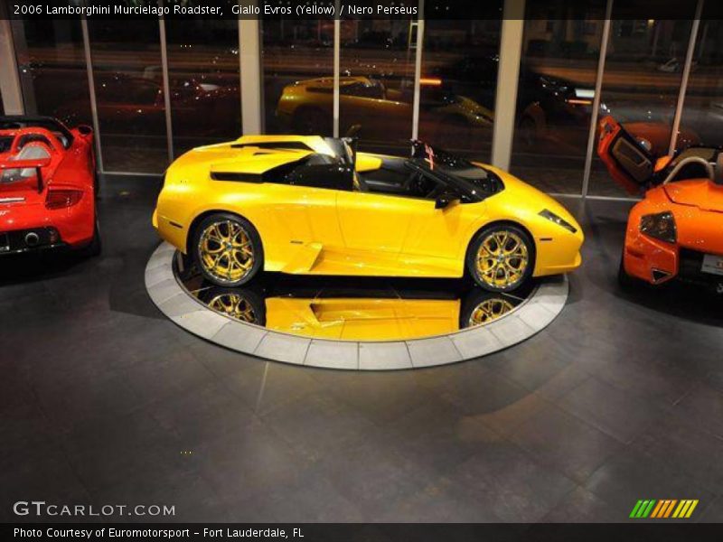 Giallo Evros (Yellow) / Nero Perseus 2006 Lamborghini Murcielago Roadster