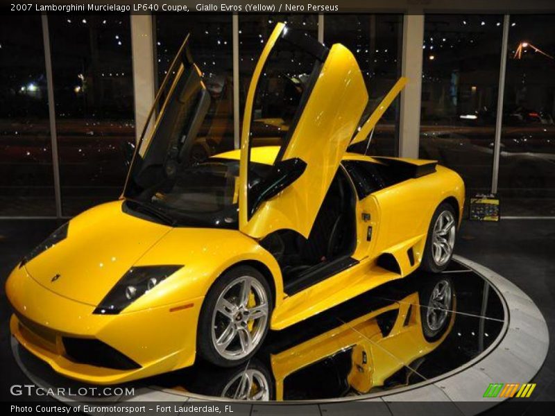 Giallo Evros (Yellow) / Nero Perseus 2007 Lamborghini Murcielago LP640 Coupe