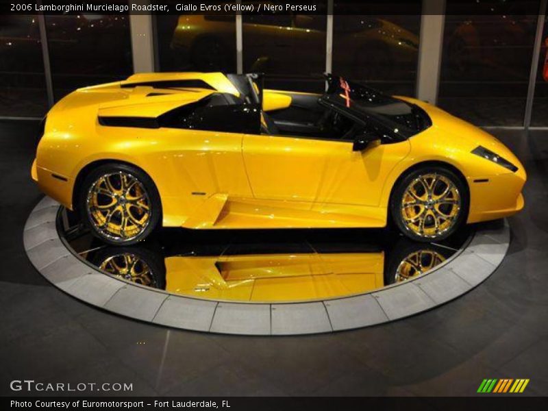 Giallo Evros (Yellow) / Nero Perseus 2006 Lamborghini Murcielago Roadster